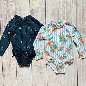 $10 DEAL - Old Navy Baby Girl Orange and Peach Long Sleeve Rash Guards